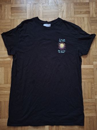 T-shirt oversize Bershka noir imprimé S
