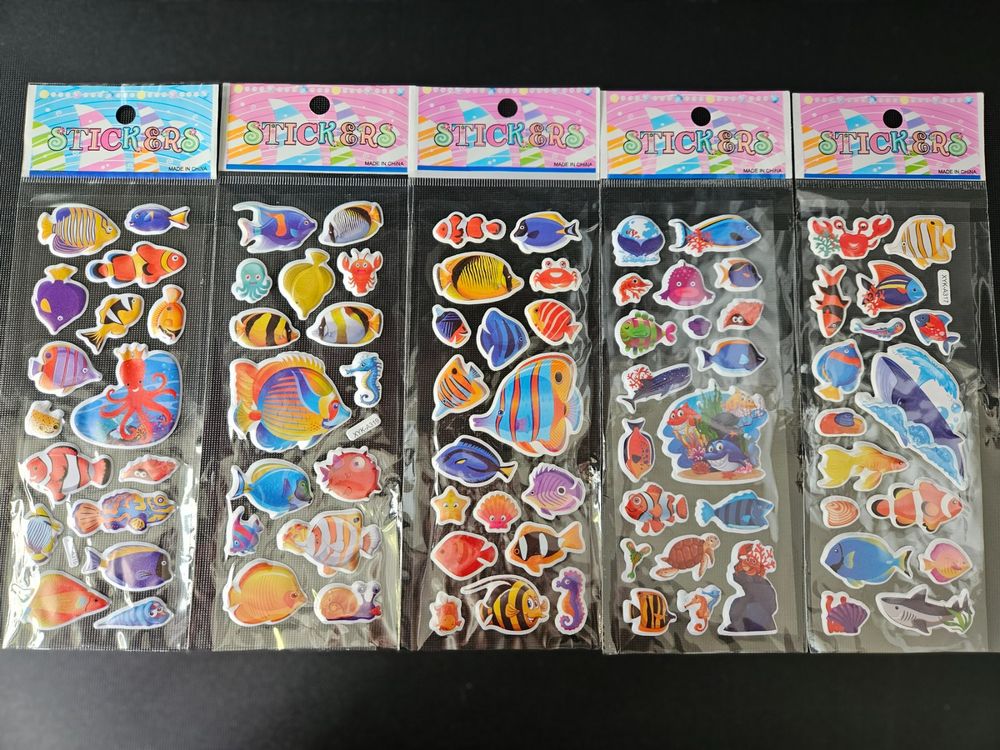 SOFTY 3D-Aufkleber Meerestiere – Weiche, Erhabene Sticker Für Karten, Geschenke & Bastelprojekte