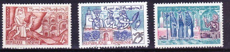 Tutti i francobolli: 3 Timbres -Tunisie - 1959 - Obl. – Usato da Blonay venduto da Leglaude_01