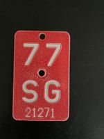 Vintage Velonummer St. Gallen 1977