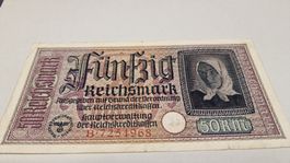 Fünfzig Reichsmark Geldschein, 50 Mark, Top Zustand!1939