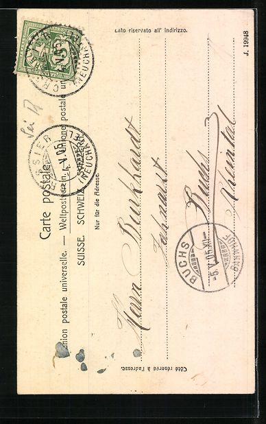 Cartoline postali: AK Cressier, Le Château, 1905 – Usato da Berlin venduto da bartko-reher 1