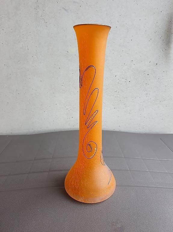 Vasi & Recipienti: Vase pâte de verre orange  – Usato da Les Avanchets venduto da Giuseppe.01