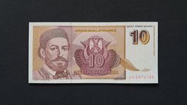 Jugoslawien 10 Dinara 1994 Unc