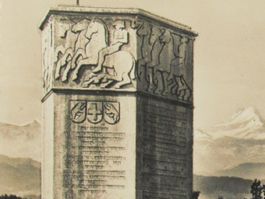 Kavalleristen - Denkmal auf der Lueg i - E. mit Berner Alpen