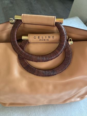 Celine Paris Handtasche Leder, Beige, Vintage