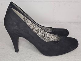 Schwarze Wildleder Pumps CUBE Gr. 40, hohe Absätze