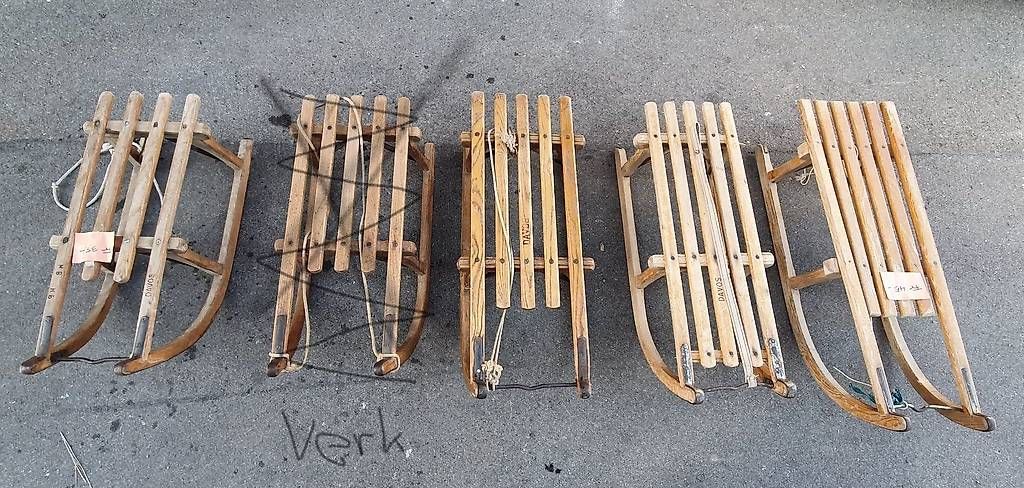 Xilografie: Holzschlitten- Davoser Flitzer – Usato da Winterthur venduto da the_kwc5