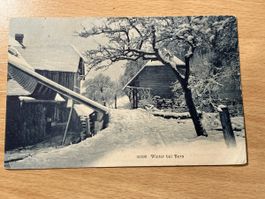 Alte Winter-Postkarte "Winter bei Bern" von 1910, Rarität!