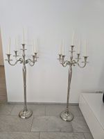 2x Elegante Standleuchter silber 5-armig – Grosses Set