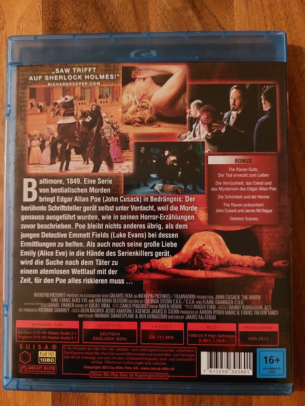 Tutti i DVDs: Blu Ray - The Raven / Prophet des Teufels mit John Cusack – Usato da Rheinfelden venduto da FilmAuktion 1