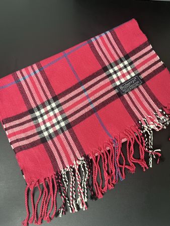 Écharpe Burberry tartan laine rose foncé 