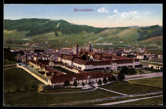 Cartes postales: AK Einsiedeln, Kloster und Ortsansicht – D'occasion à Berlin par bartko-reher