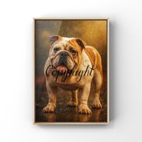 Bulldog Hund Portrait A4 auf Fotopapier zum Einrahmen