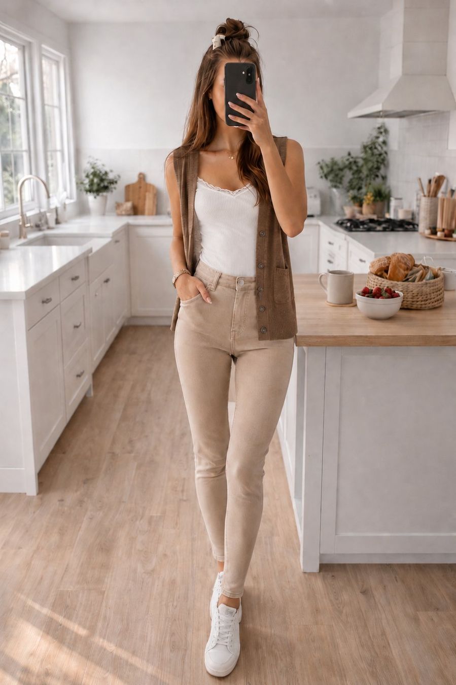 Bershka Giacche: Camel Damen Strickgilet Ärmellos – Nuovo (secondo la descrizione) da Fully venduto da VaneaSelection 2