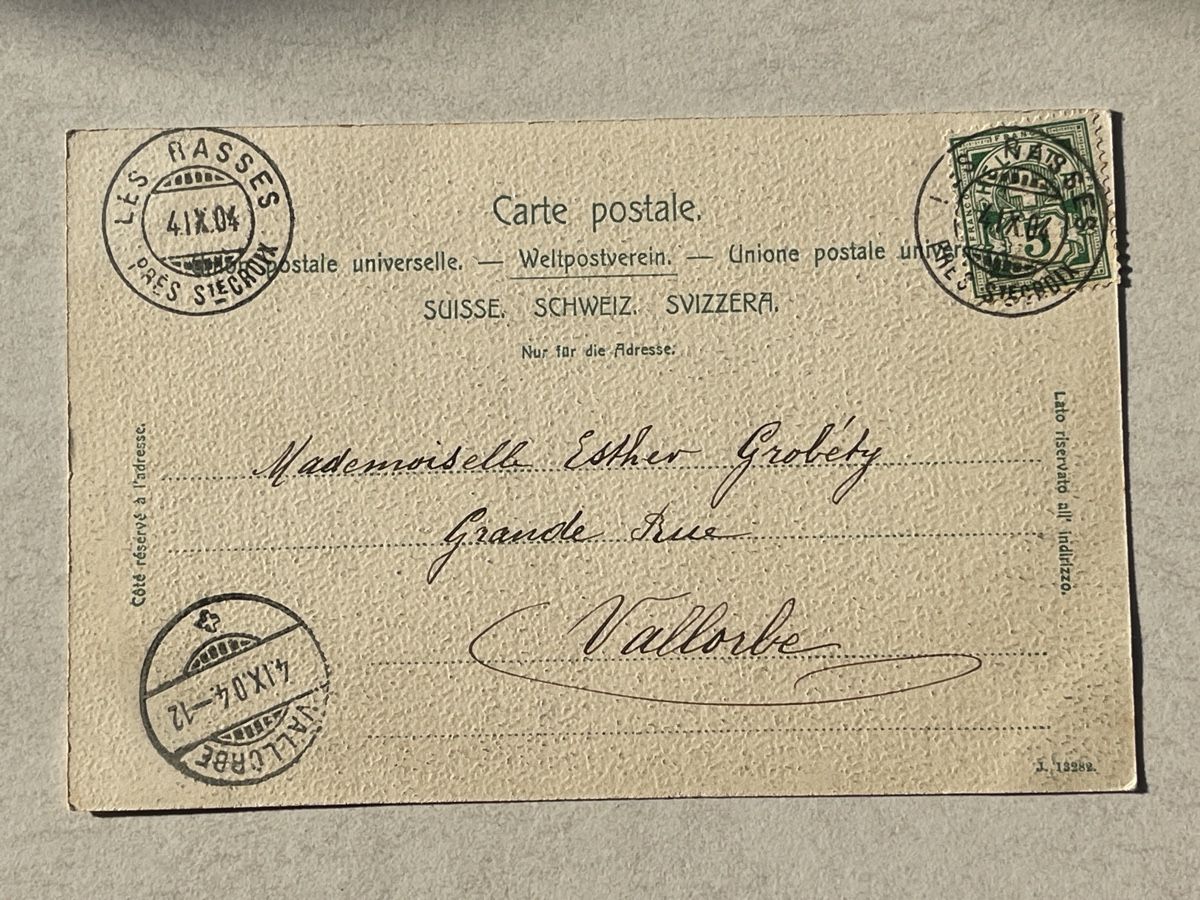 Cartoline postali: Grand Hotel des Rasses 1904 – Usato da Strengelbach venduto da Aschatan5 1