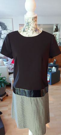 Kleid Rock chic Etuikleid schwarz kariert Gr. 38