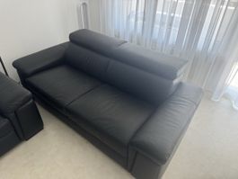 Sofa- Ledersofa Schwarz