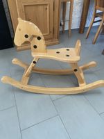 Schaukelpferd Holz natur massiv