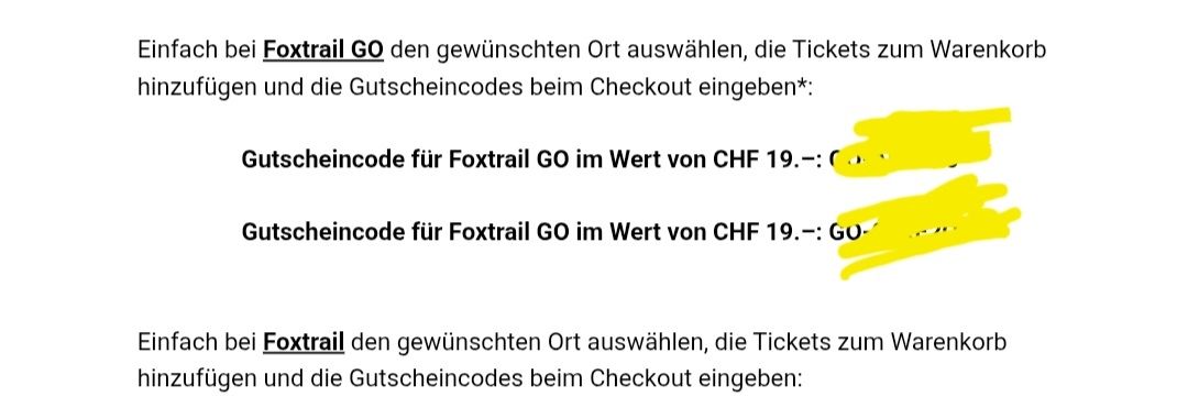 Gutscheine: Gutscheine Foxtrail go – Neu und originalverpackt aus Gelfingen von Elmuel