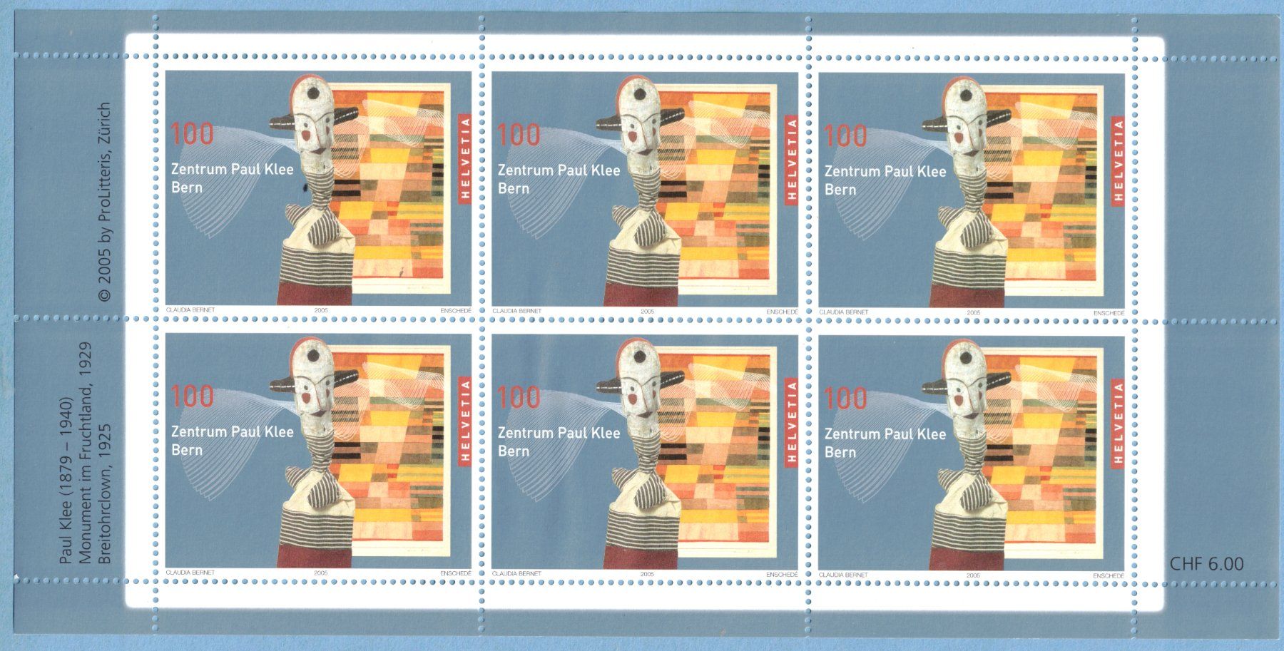 Alle Briefmarken: 2005  Klein - Bogen   Zentrum Paul Klee   postfrisch – Neu (gemäss Beschreibung) aus Mellingen von Ginger