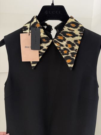 Miu Miu Mini Dress Leo Muster Schwarz Grösse XS