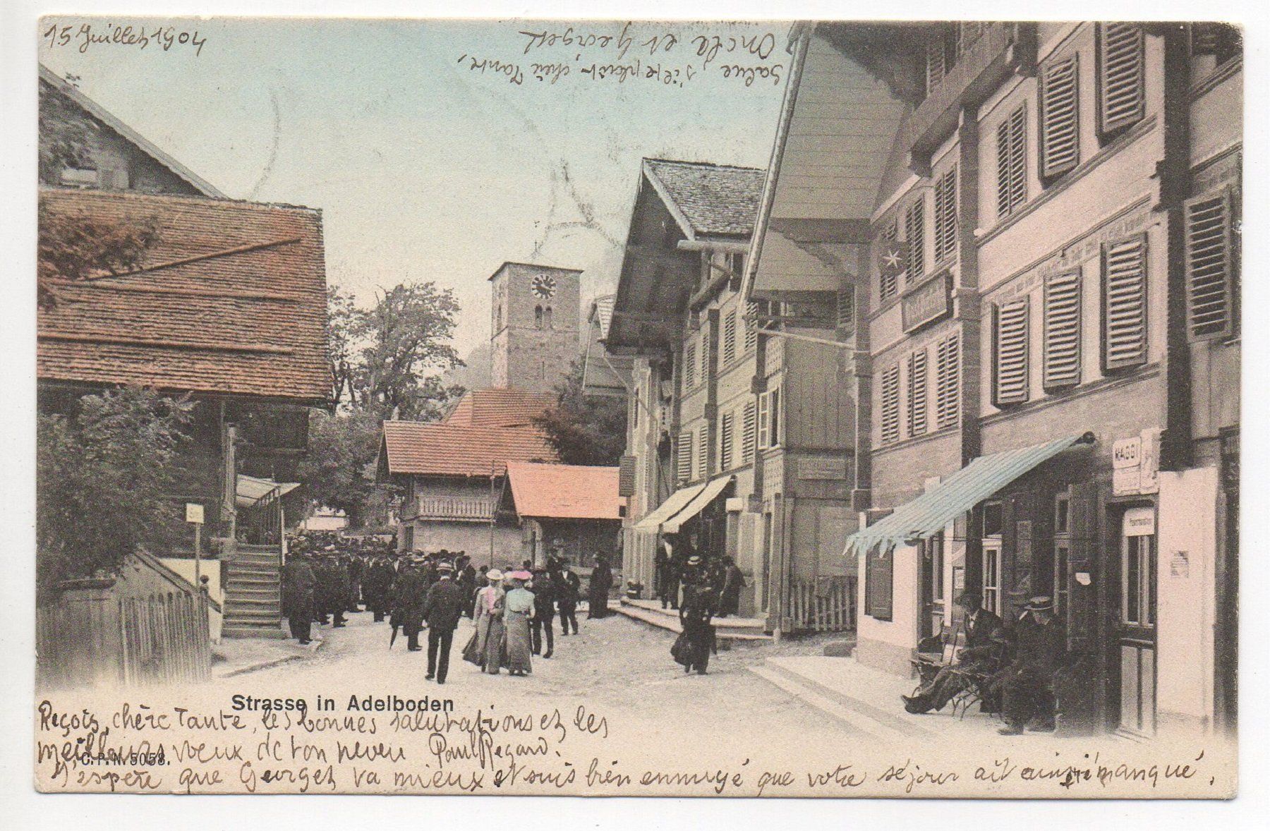 Cartoline postali: ADELBODEN Strasse stark belebt – Usato da Jona venduto da philajona