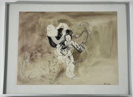 KÜNSTLER  ? AQUARELL TINTE  SIGNIERT MIT ALU. RAHMEN