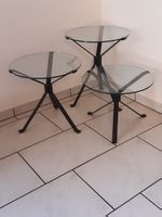 Beistelltisch Set 3-teilig Glas Metall