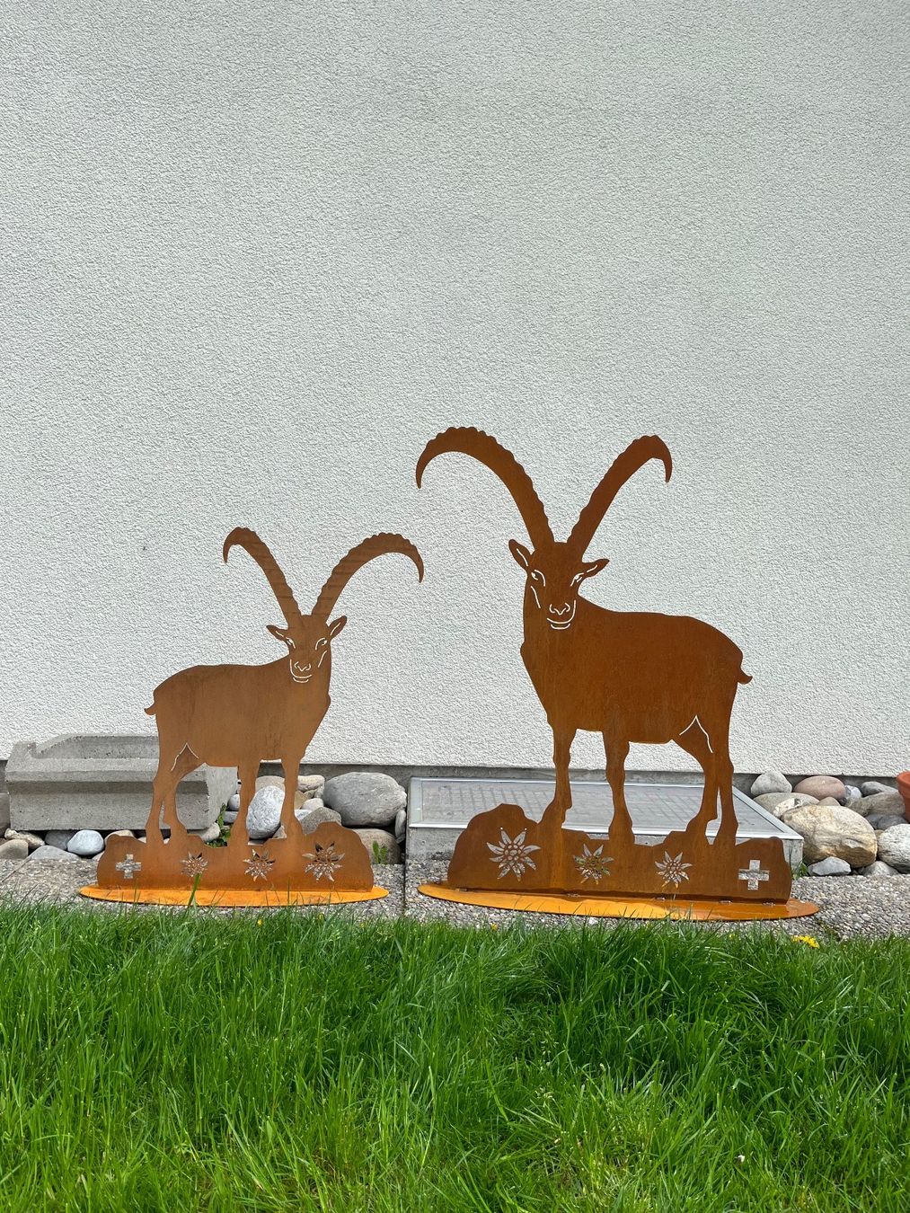 Alle Dekorationen: Edelrost Steinbock mit Gesicht, Rostdeko,Gartendeko,Rosttier – Neu (gemäss Beschreibung) aus Honau von Freude1234 3