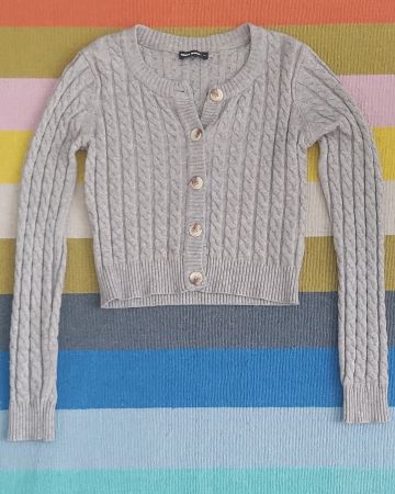 Cardigan court en maille gris - Taille XS