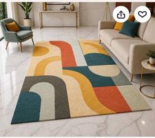 Tapis indien fait à la main en Laine 183x274cm