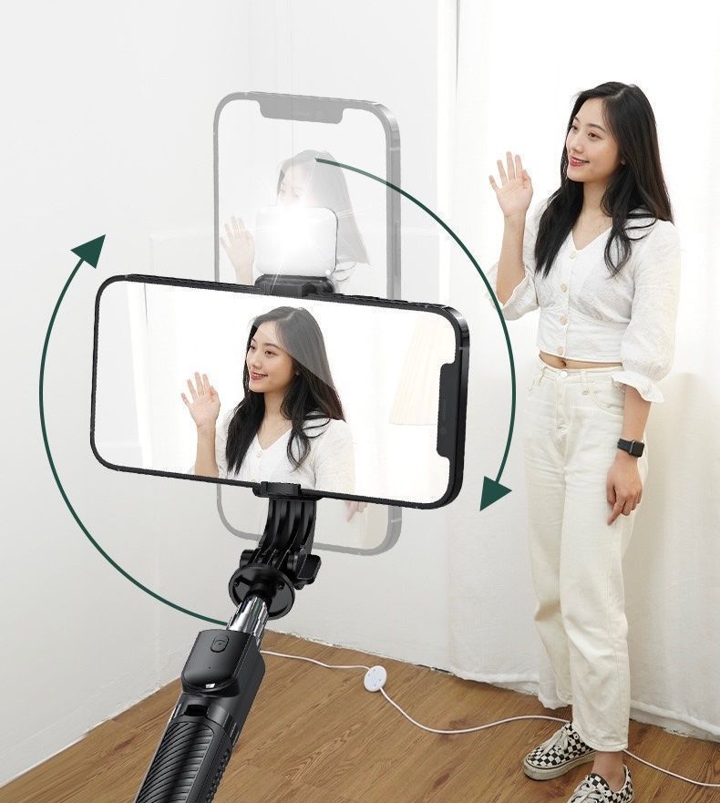 Treppiedi & Teste: NEUF Selfie stick Blanc 103cm avec trépieds télécommande – Nuovo e nell'imballaggio originale da Morges venduto da All4nature 2