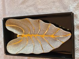 Schale 17 x 31.5 Blatt Gold  & Silber nicht aus Edelmetall