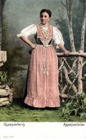 Prägekarte Appenzellerin in Tracht