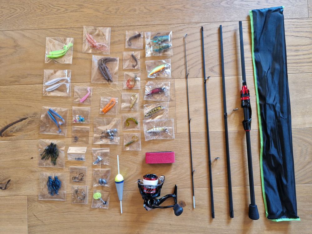 Angelrute & Rolle Komplettset - Teleskoprute Aus Carbon Mit Tarnmuster