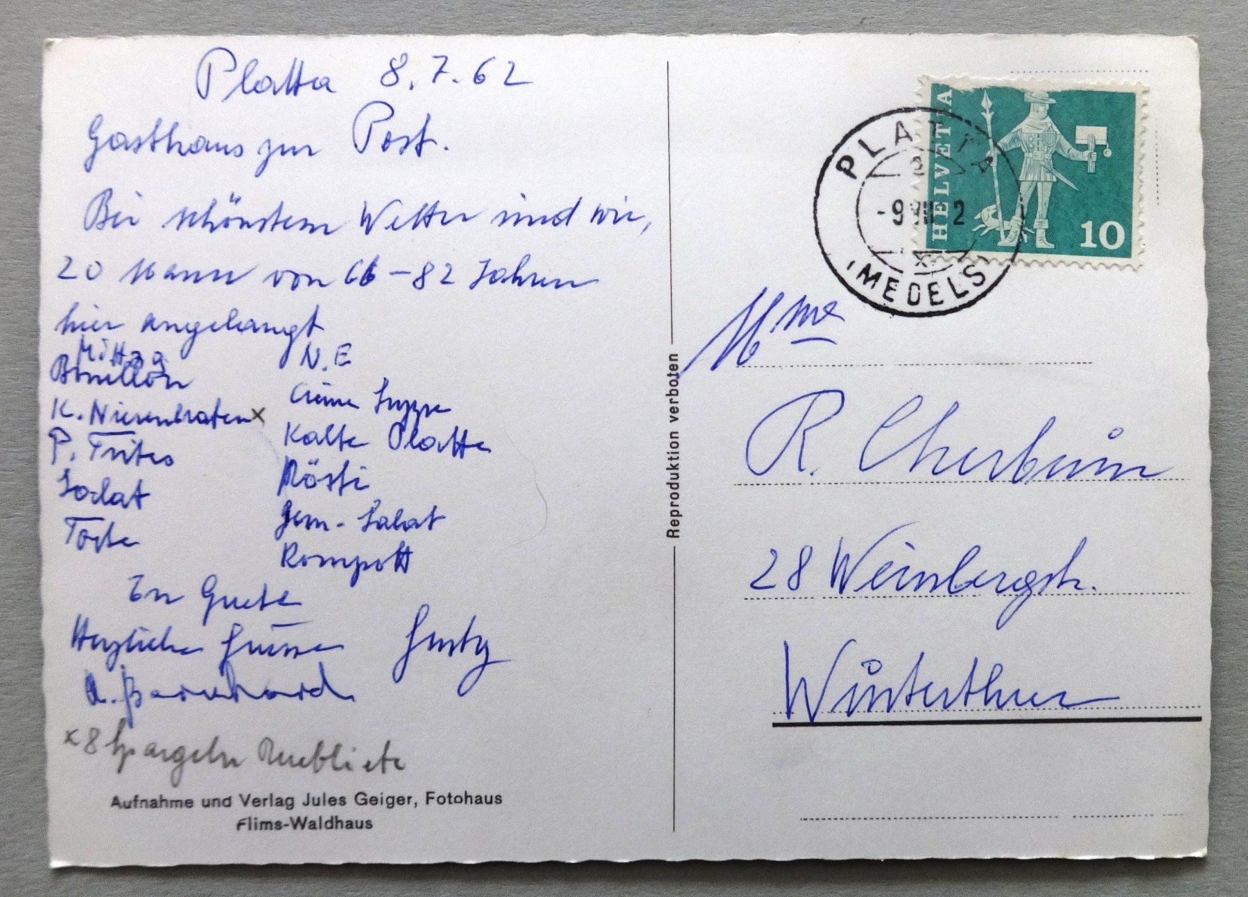 Cartoline postali: Disentis mit Oberalpstock – Usato da Fétigny venduto da Billy2miny 1