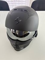 Motorrad Helm Scorpion Combat mit Maske und Spiegelvisier