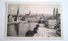 Alte Ansichtskarte Zürich Sonneriquai und Limmat Fluss