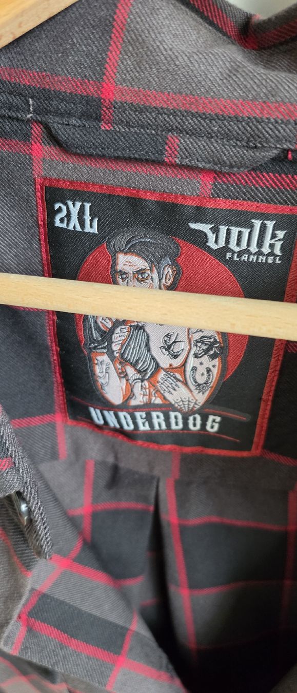 Camicie: VOLK Flannel Underdog 2XL schwarz/rot Bikerhemd – Usato da Biel/Bienne venduto da Popoff1 1