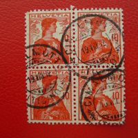 1909, HELVETIA Brustbild: Nr.120, Viererbl. CIMALMOTTO 500.-