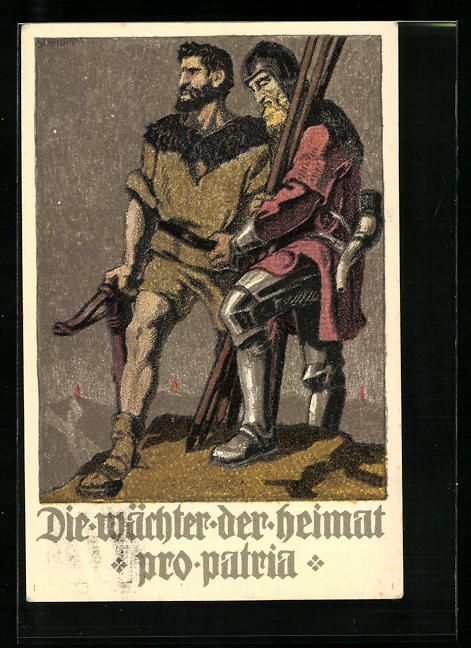 Ansichtskarten: Schweizer Bundesfeier 1910, Die Wächter – Gebraucht aus Berlin von bartko-reher