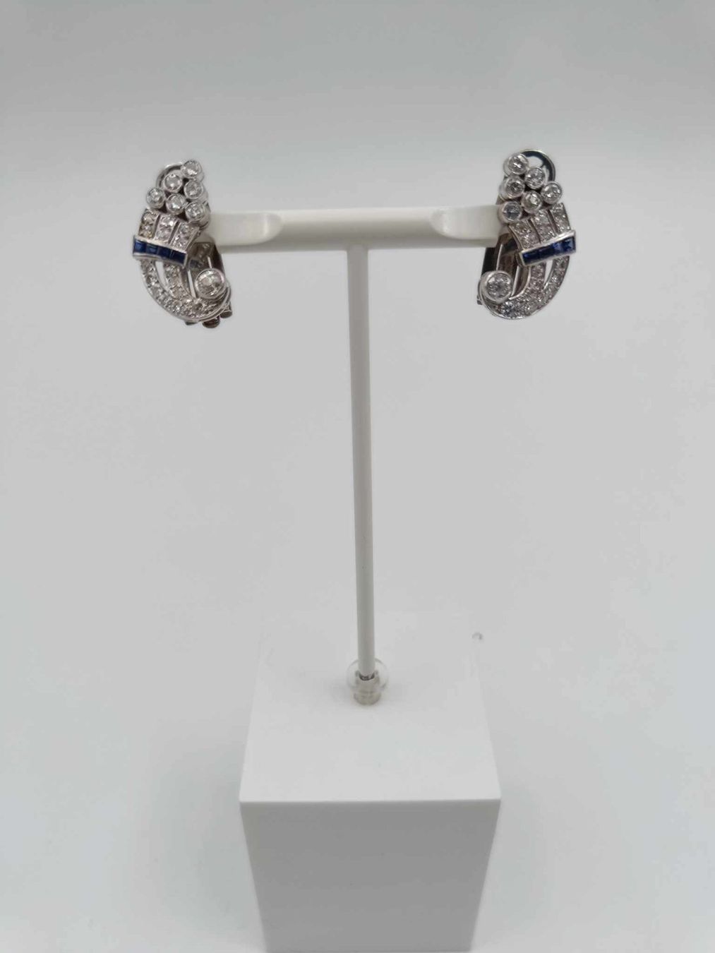 Ohrringe & -stecker: DIAMANT SAPHIR OHRSCHMUCK IN 950 PLATIN – Gebraucht aus Luzern von EdiGem 5