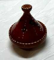 Kleine Tajine Keramik braun bemalt DXH 6,6X7 cm