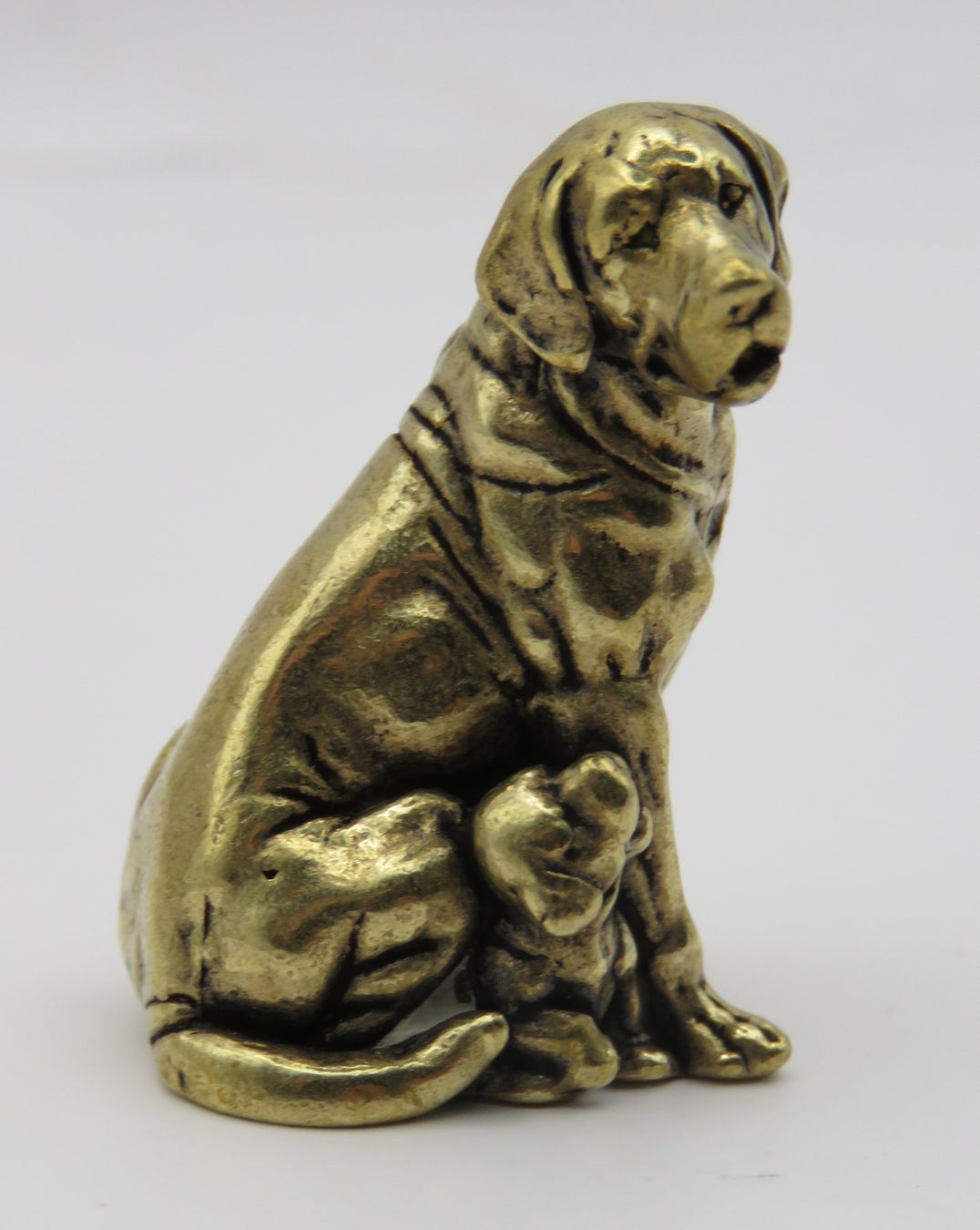 Statuette: LABRADOR mit WELPE - Messing Figur - Dekoration - 3x2cm – Nuovo e nell'imballaggio originale da Grenchen venduto da Yamahwildstar16 2