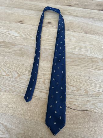 TRAFFIC Krawatte, Dunkelblau mit Ankern ⚓, Polyester