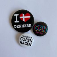 3er-Set Souvenir Brosche „Copenhagen / Denmark“