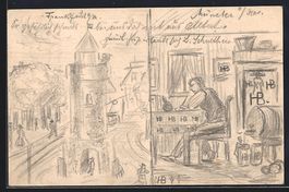Handgemalt: Frankfurt /Main, Der Eschenh