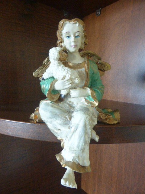 Statuette: Alter Engel Kantenhocker Kunstharz – Usato da Hitzkirch venduto da kleinerbaer01