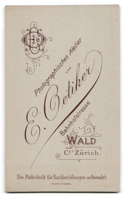 Photos & affiches: Fotografie E. Oetiker, Wald, Bahnhofstra – D'occasion à Berlin par bartko-reher 1